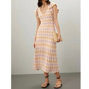 Derek Lam Crochet yellow Knit Dress Large